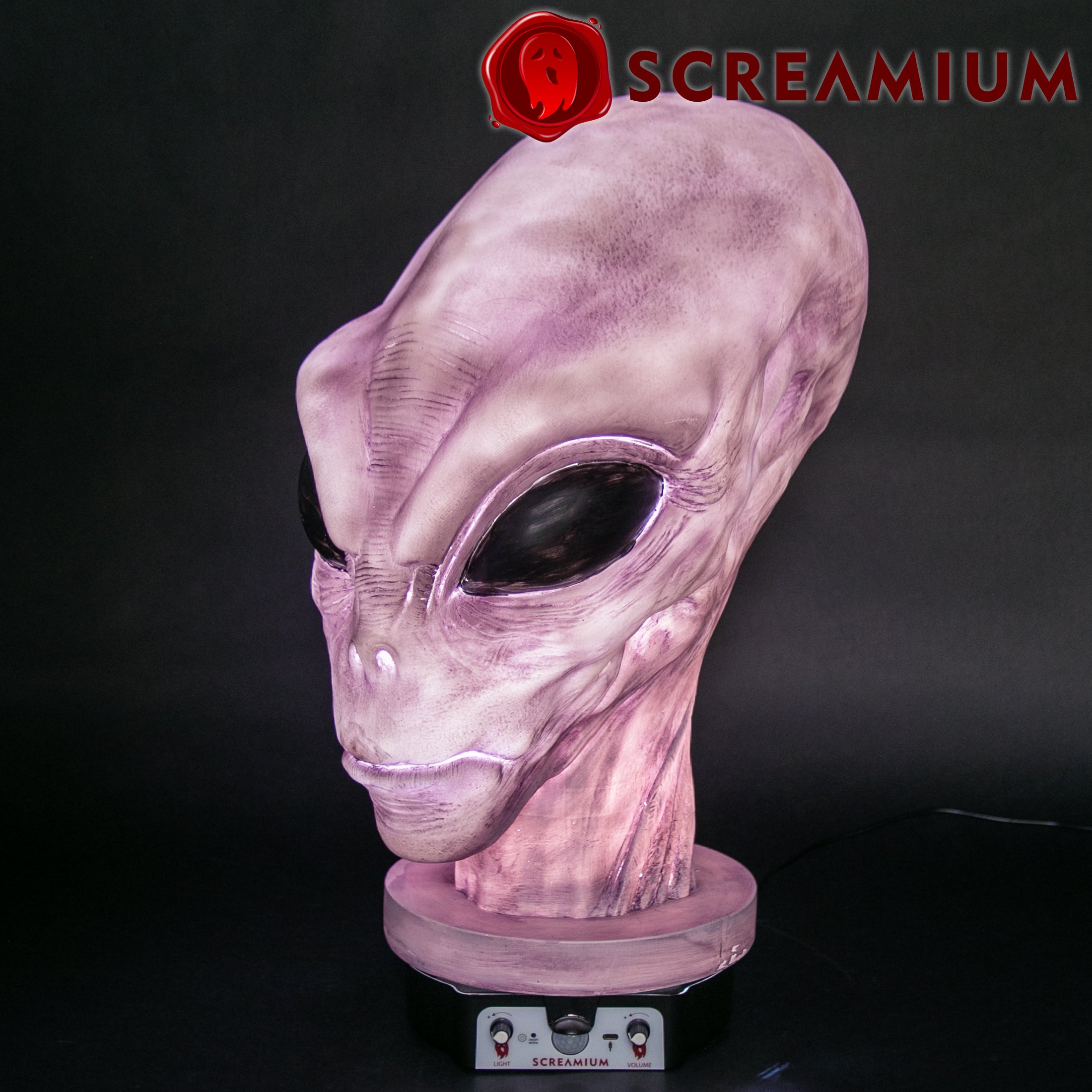 Giant Alien Monster Head Animatronic Lamp Prop 20-Inch-Tall Heavy Duty Polyresin Halloween Decoration