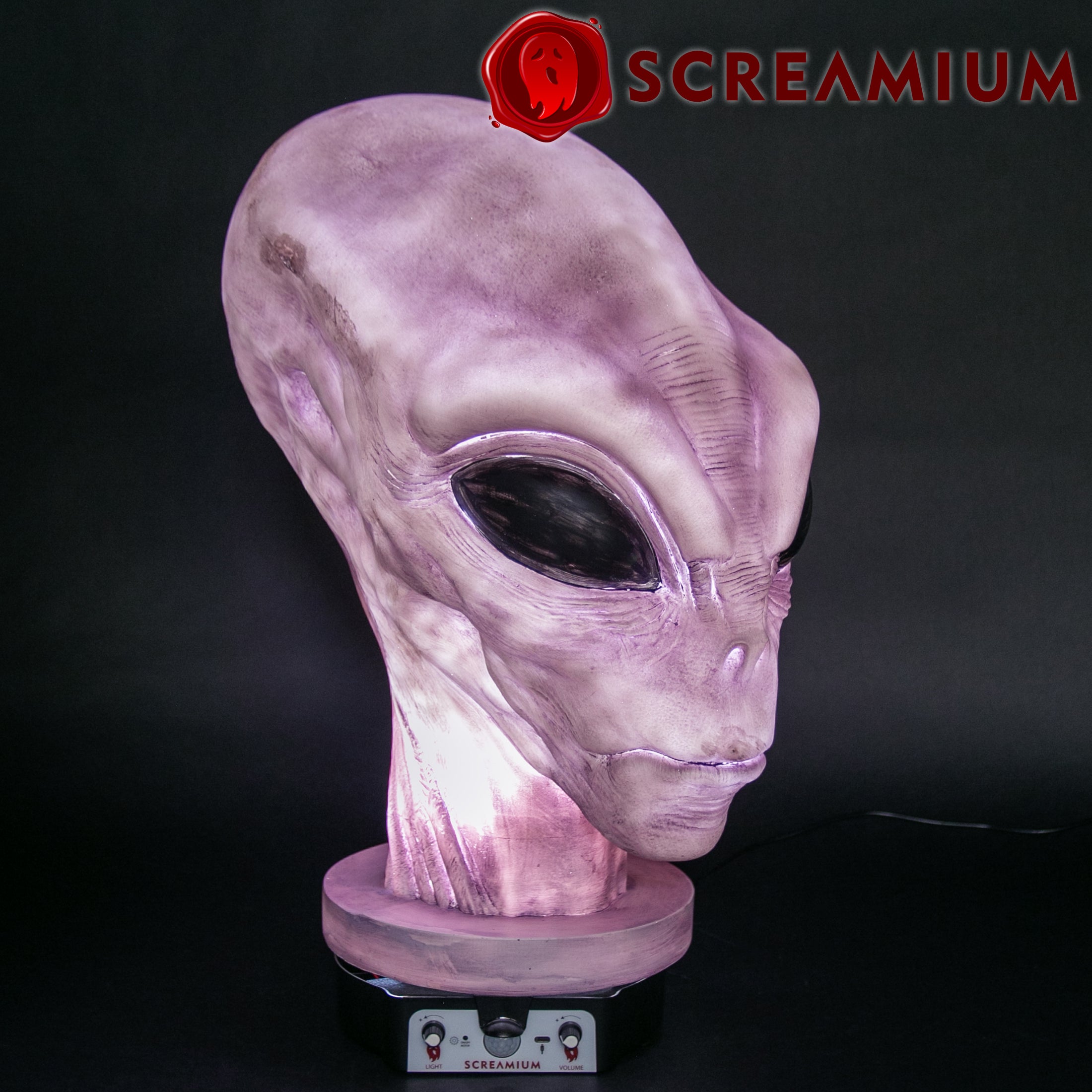 Giant Alien Monster Head Animatronic Lamp Prop 20-Inch-Tall Heavy Duty Polyresin Halloween Decoration