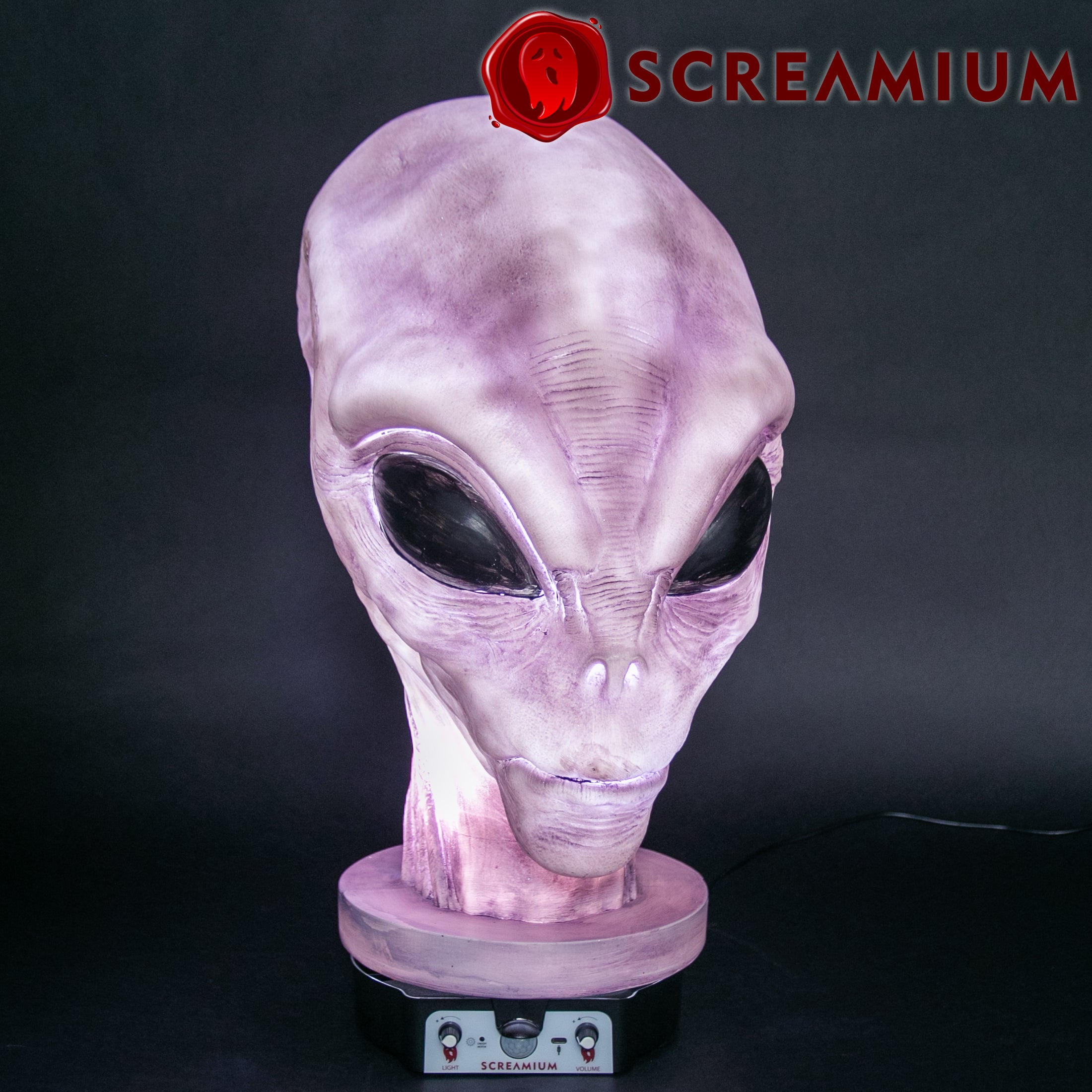 Giant Alien Monster Head Animatronic Lamp Prop 20-Inch-Tall Heavy Duty Polyresin Halloween Decoration