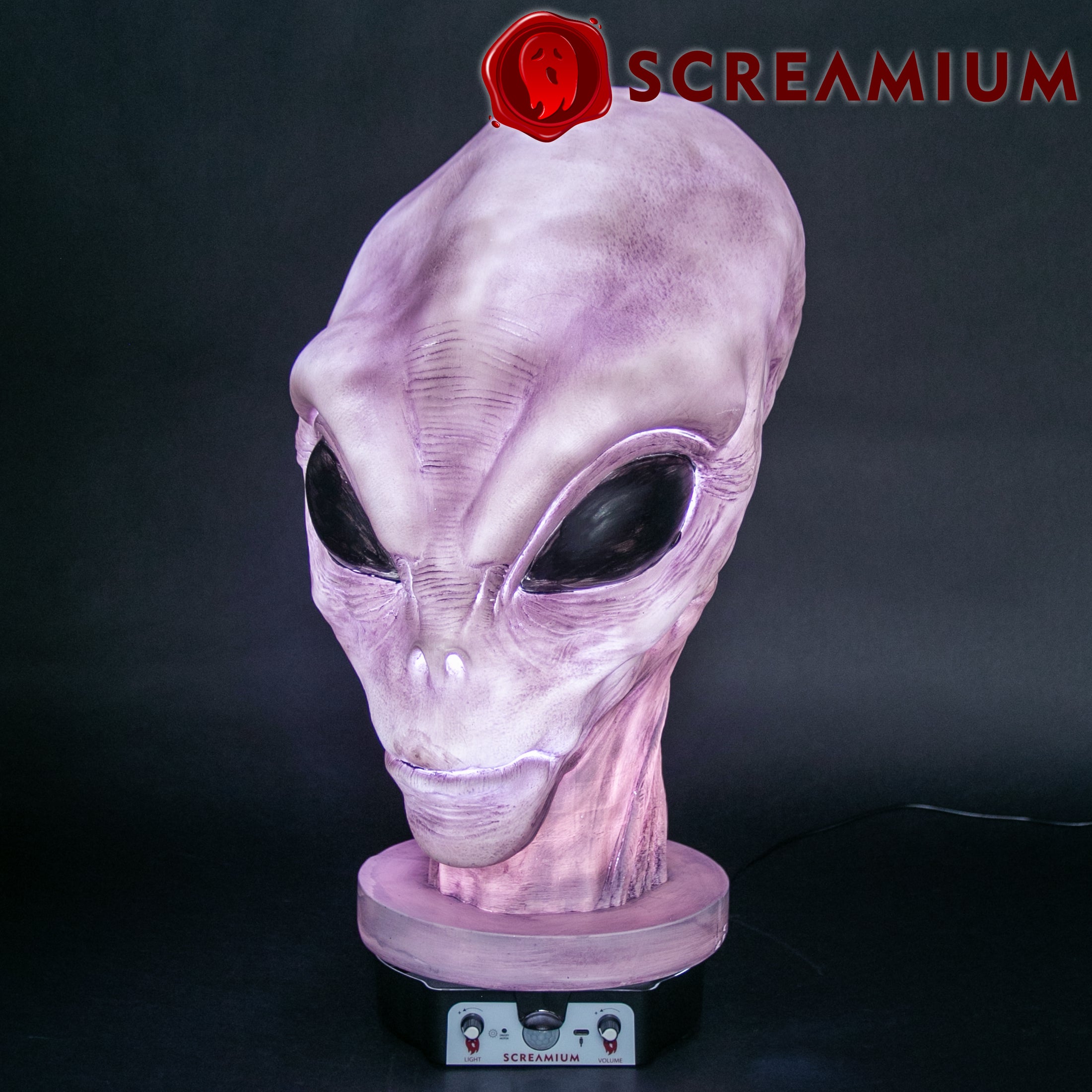 Giant Alien Monster Head Animatronic Lamp Prop 20-Inch-Tall Heavy Duty Polyresin Halloween Decoration