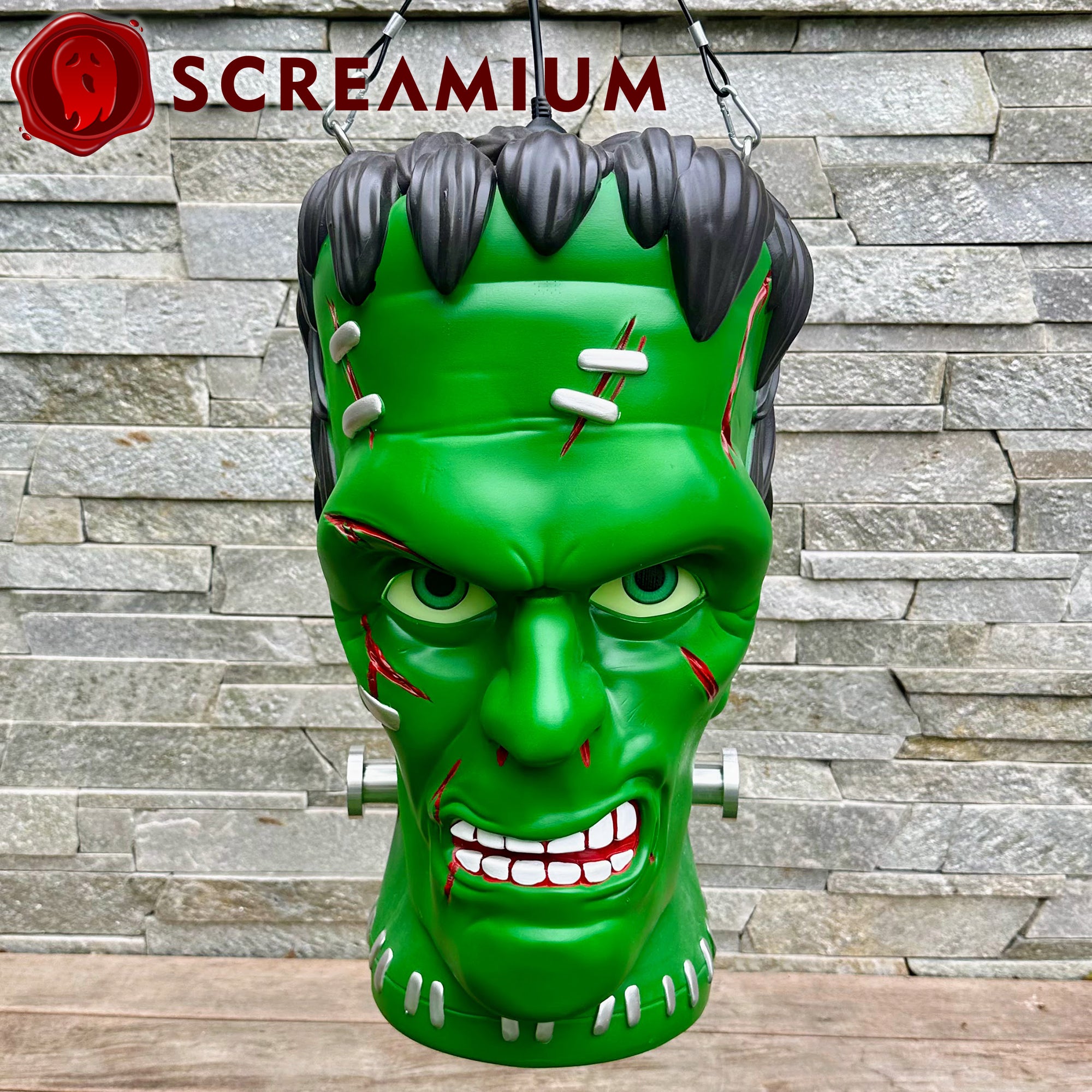 Giant Frankenstein Monster Pendant Lantern Prop 20-Inch-Tall Waterproof Outdoor Halloween Decoration