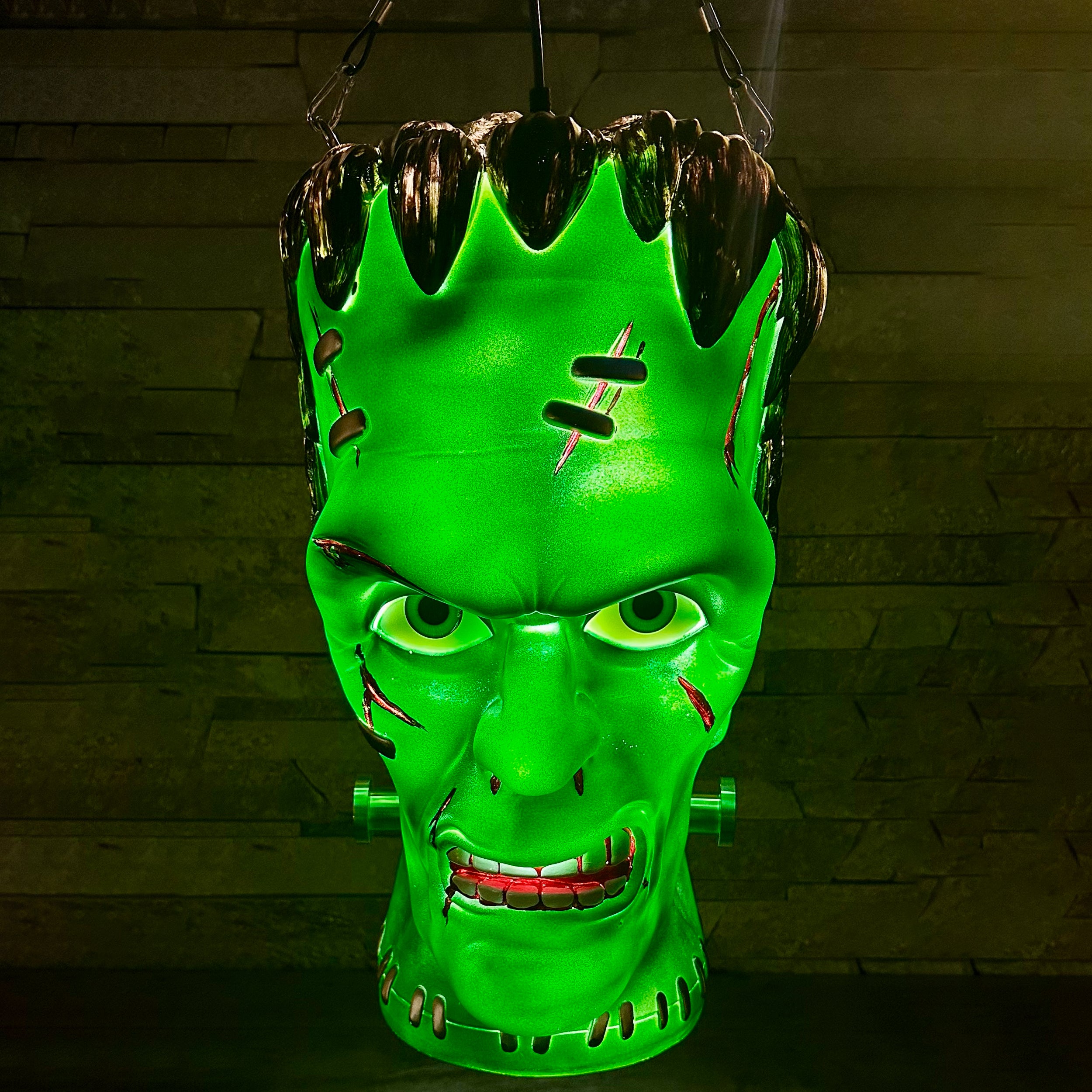 Giant Frankenstein Monster Pendant Lantern Prop 20-Inch-Tall Waterproof Outdoor Halloween Decoration