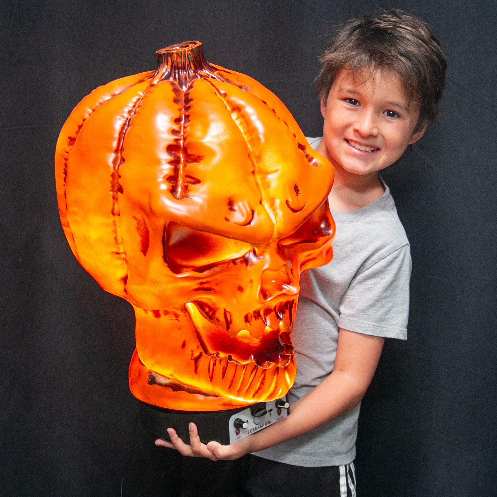 Giant Pumpkin Monster Animatronic Lamp Prop 20-Inch-Tall Heavy Duty Polyresin Halloween Decoration