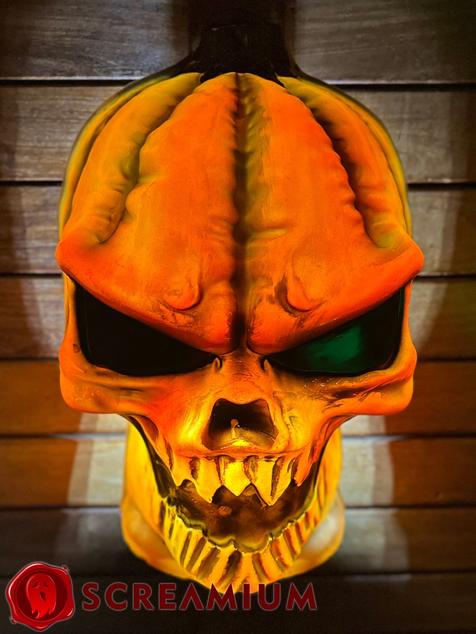 Giant Pumpkin Monster 20-Inch Tall Wall Hanging Light Halloween Decoration