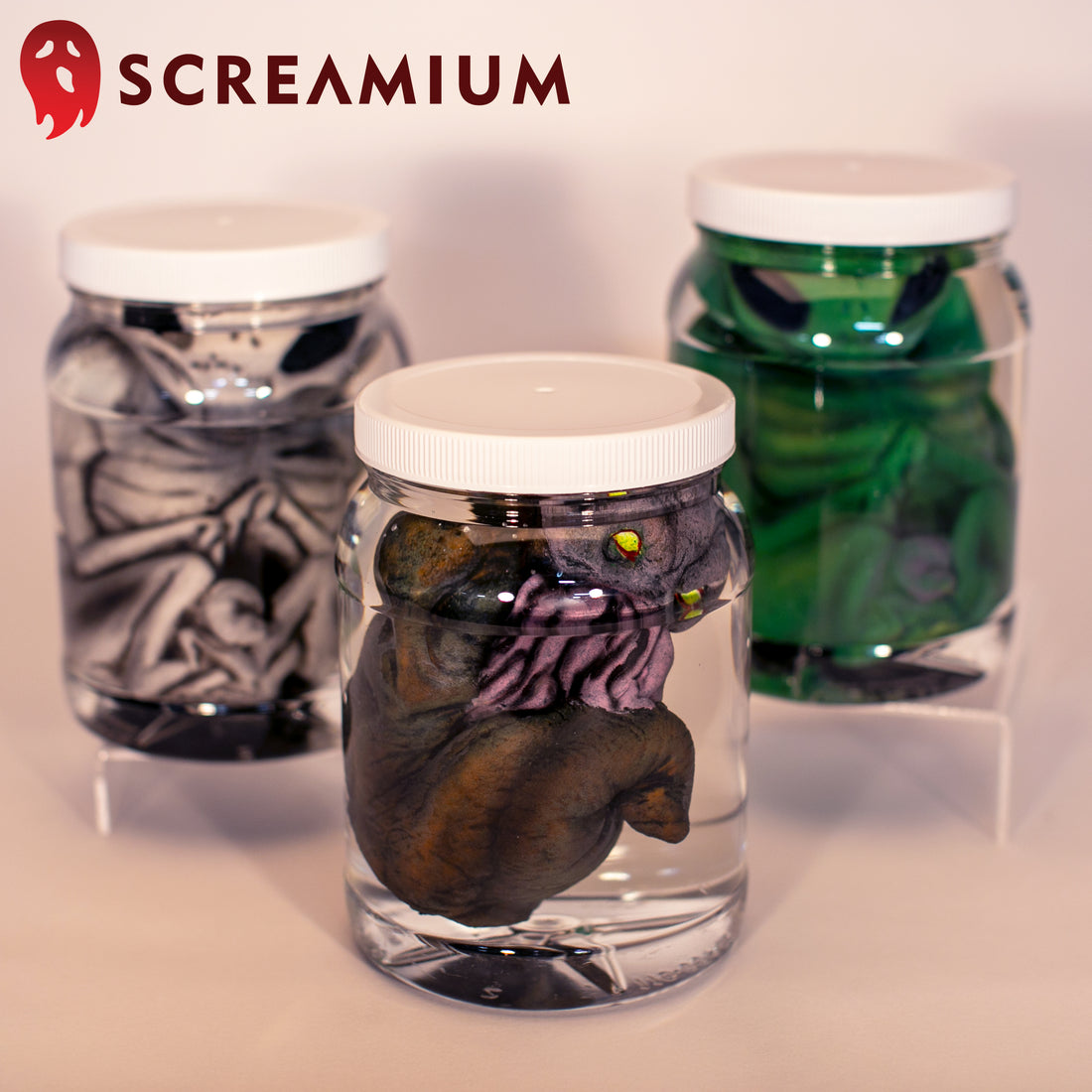 Alien Embryo Halloween Monsters In Formaldehyde Jars : Set of 3 Props