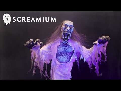 Glow-in-the-Dark Decaying Zombie Ghost Animatronic Prop Monster Halloween Decor : 64-Inches Tall