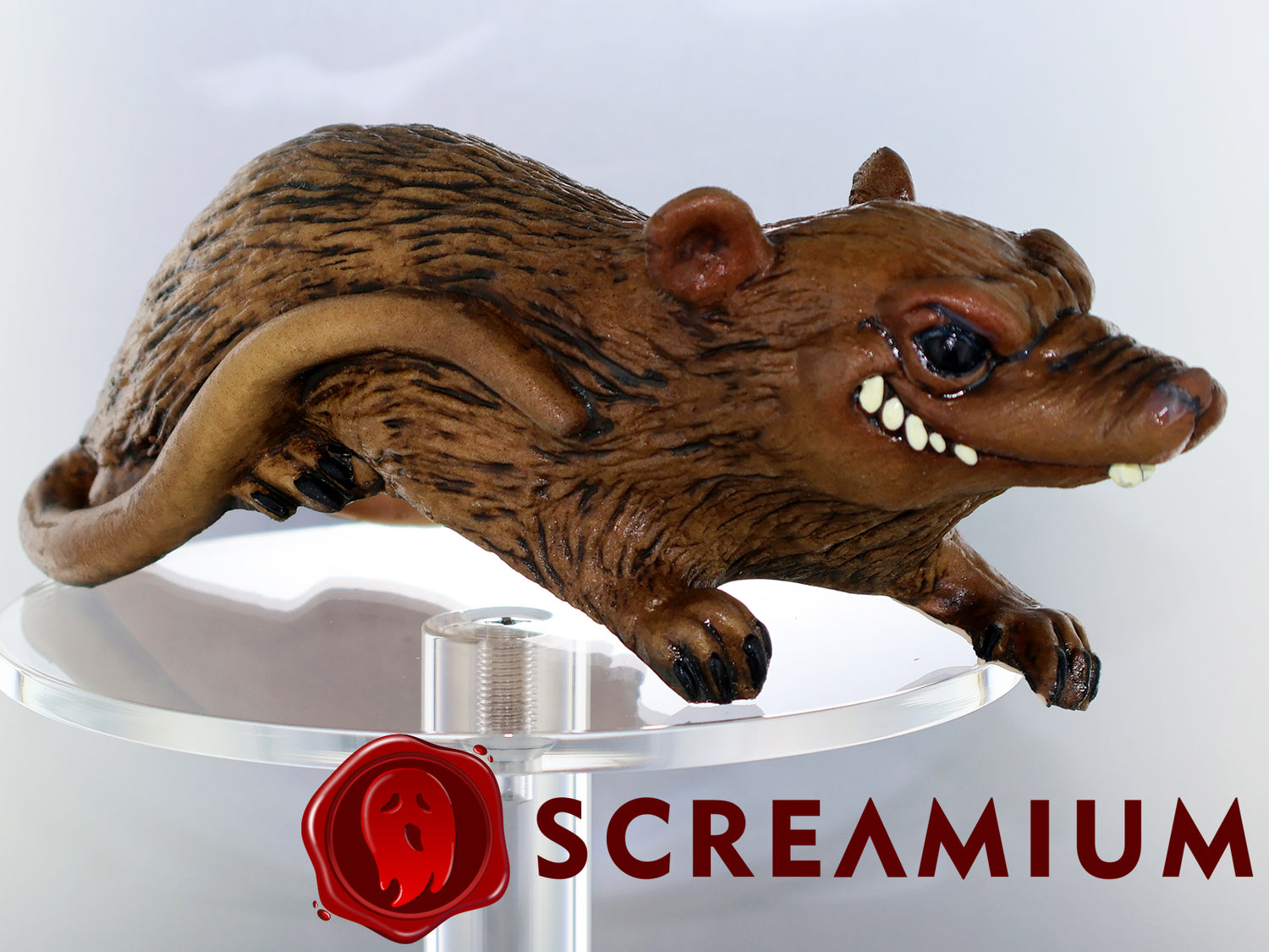 Shoulder Buddy Halloween Accessory - Brown Rubber Rat