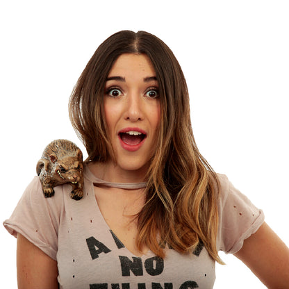 Shoulder Buddy Halloween Accessory - Brown Rubber Rat