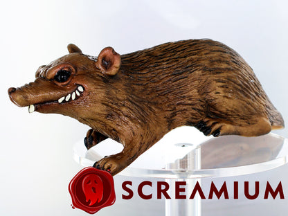 Shoulder Buddy Halloween Accessory - Brown Rubber Rat