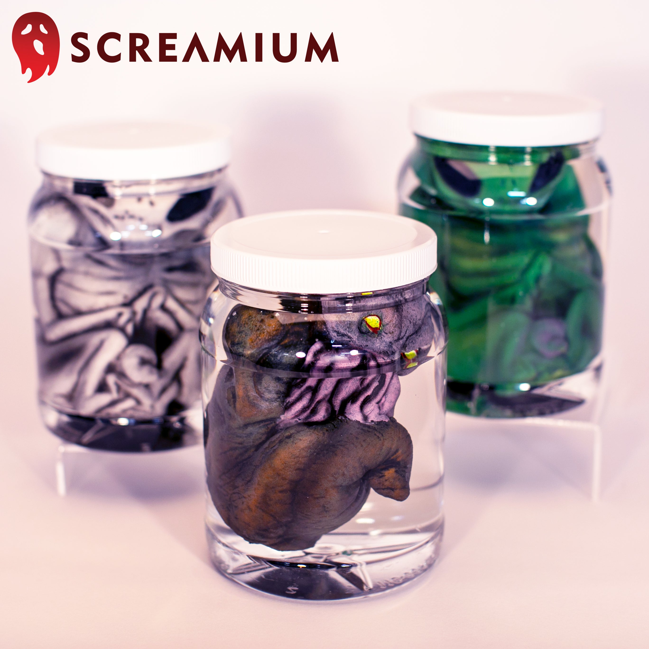 Alien Embryo Halloween Monsters In Formaldehyde Jars : Set of 3