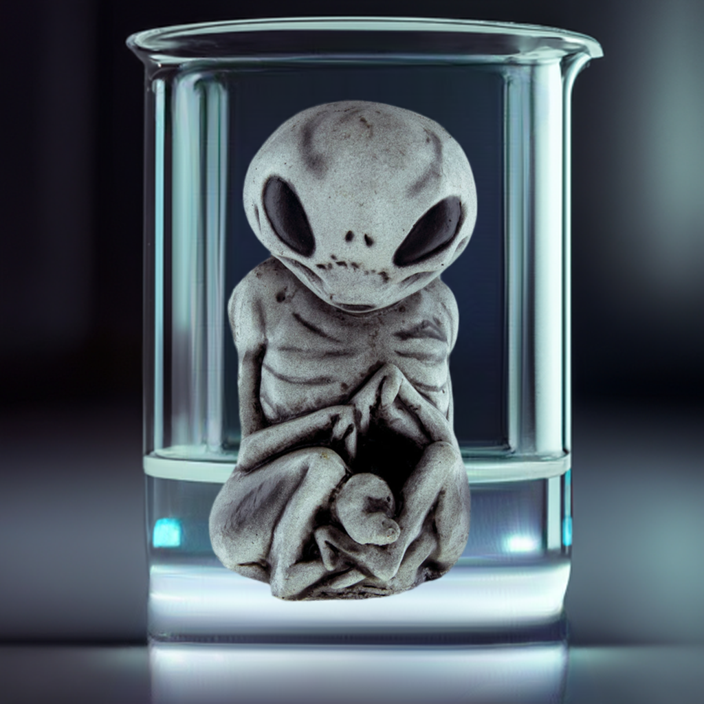 Grey Alien Monster Embryo in Formaldehyde Jar Prop