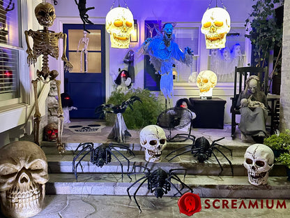 Giant Skeleton Head Translucent Polyresin Sculpture Outdoor Halloween Decoration