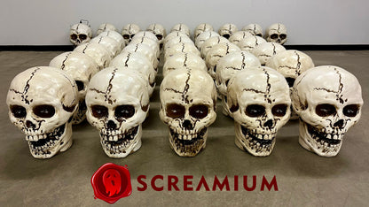Giant Skeleton Head Translucent Polyresin Sculpture Outdoor Halloween Decoration