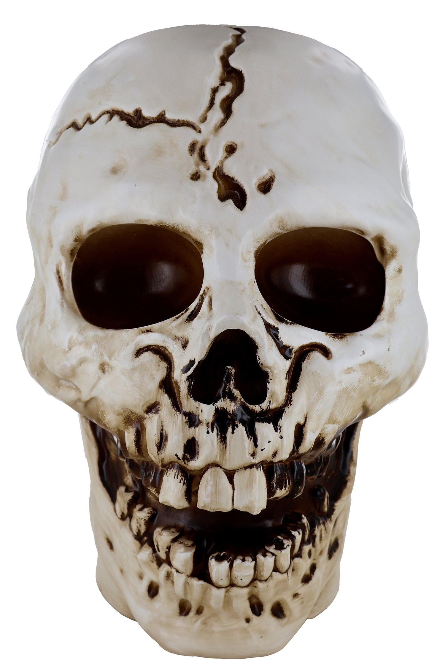 Giant Skeleton Head Translucent Polyresin Sculpture Outdoor Halloween Decoration