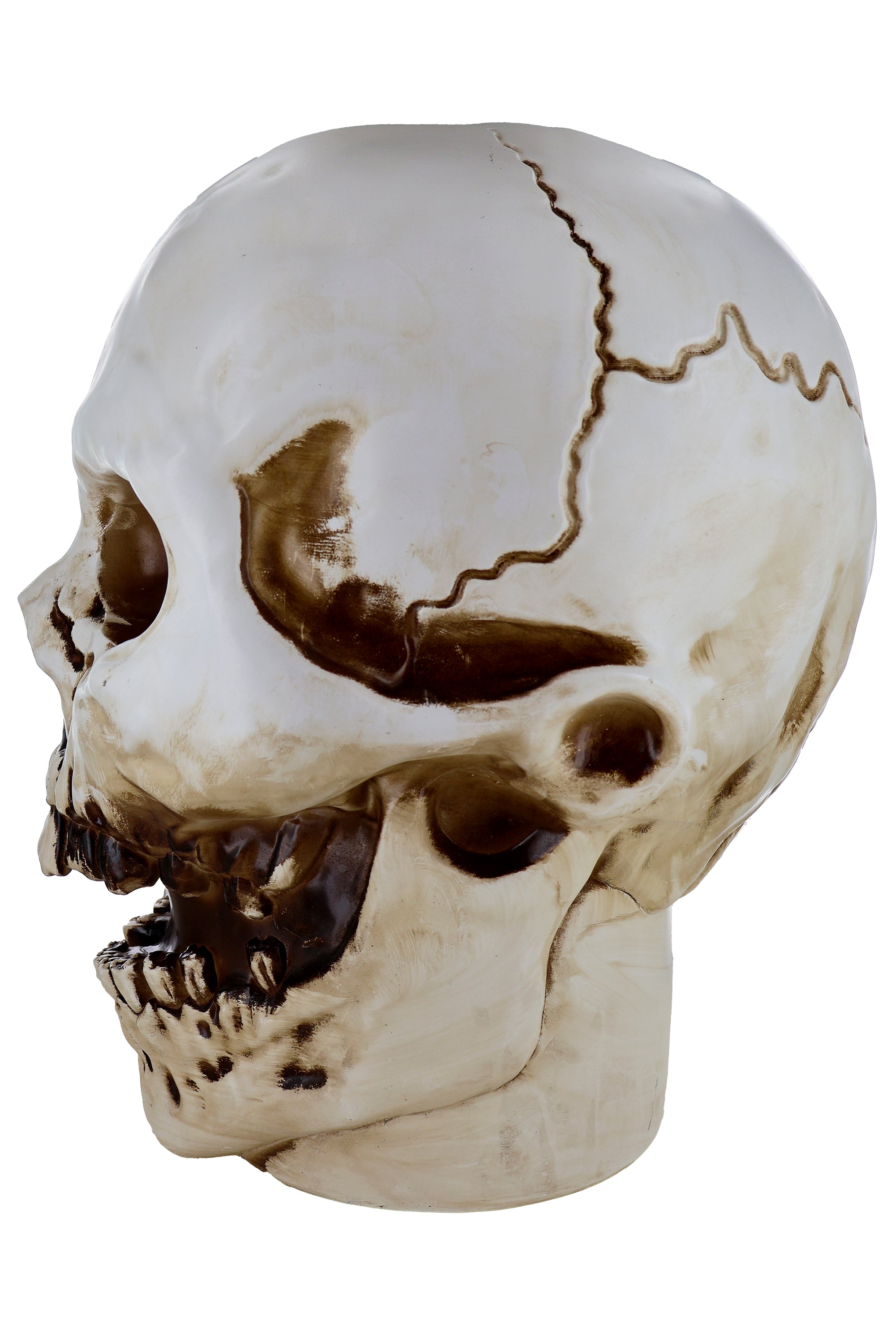 Giant Skeleton Head Translucent Polyresin Sculpture Outdoor Halloween Decoration