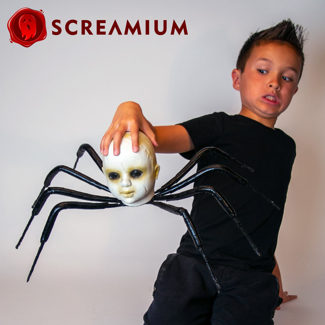 Baby Head Spider Prop : 2-Foot Wide Halloween Decoration