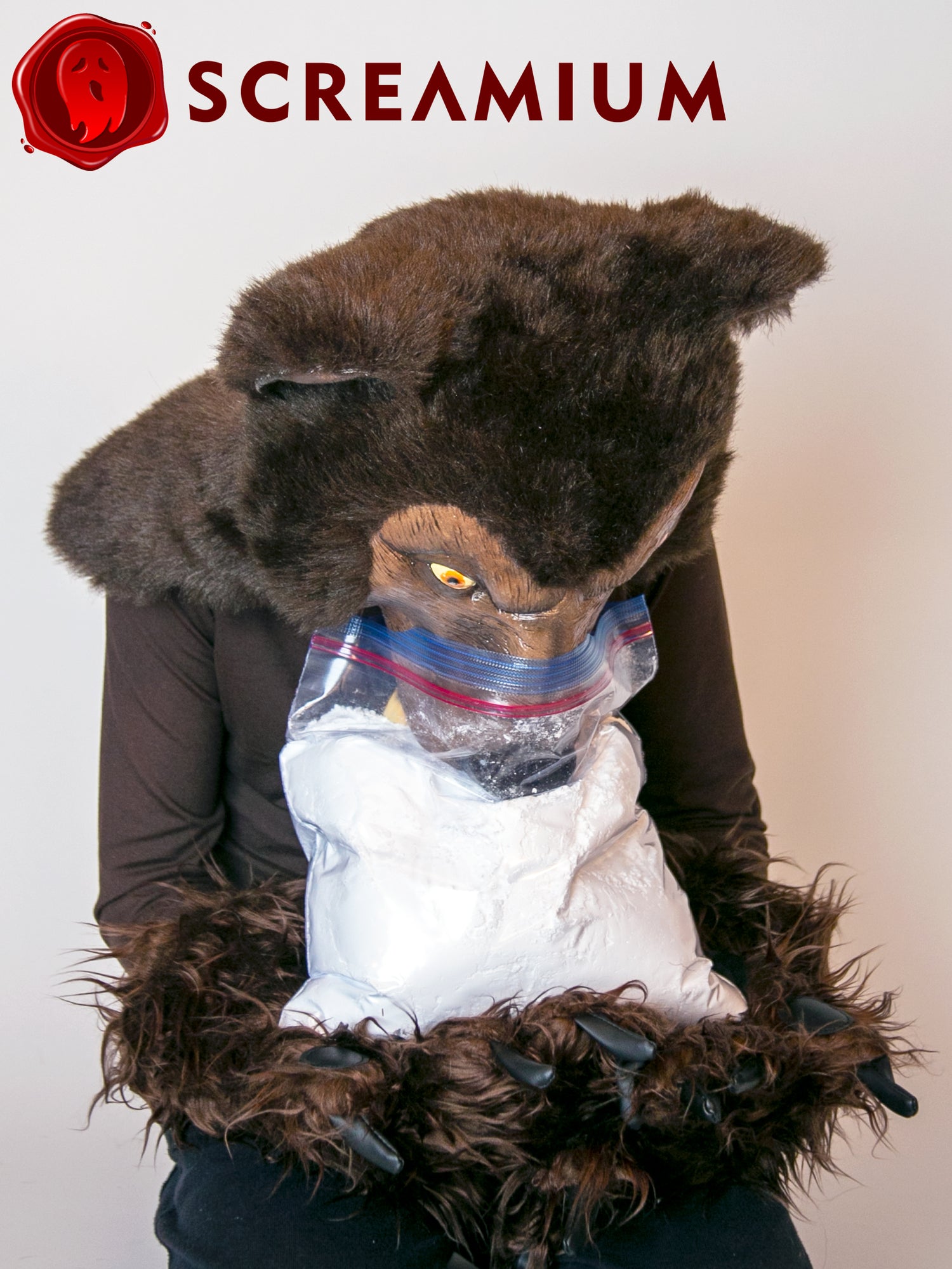 Cocaine Bear Costume - Brown Bear Helmet and Paws