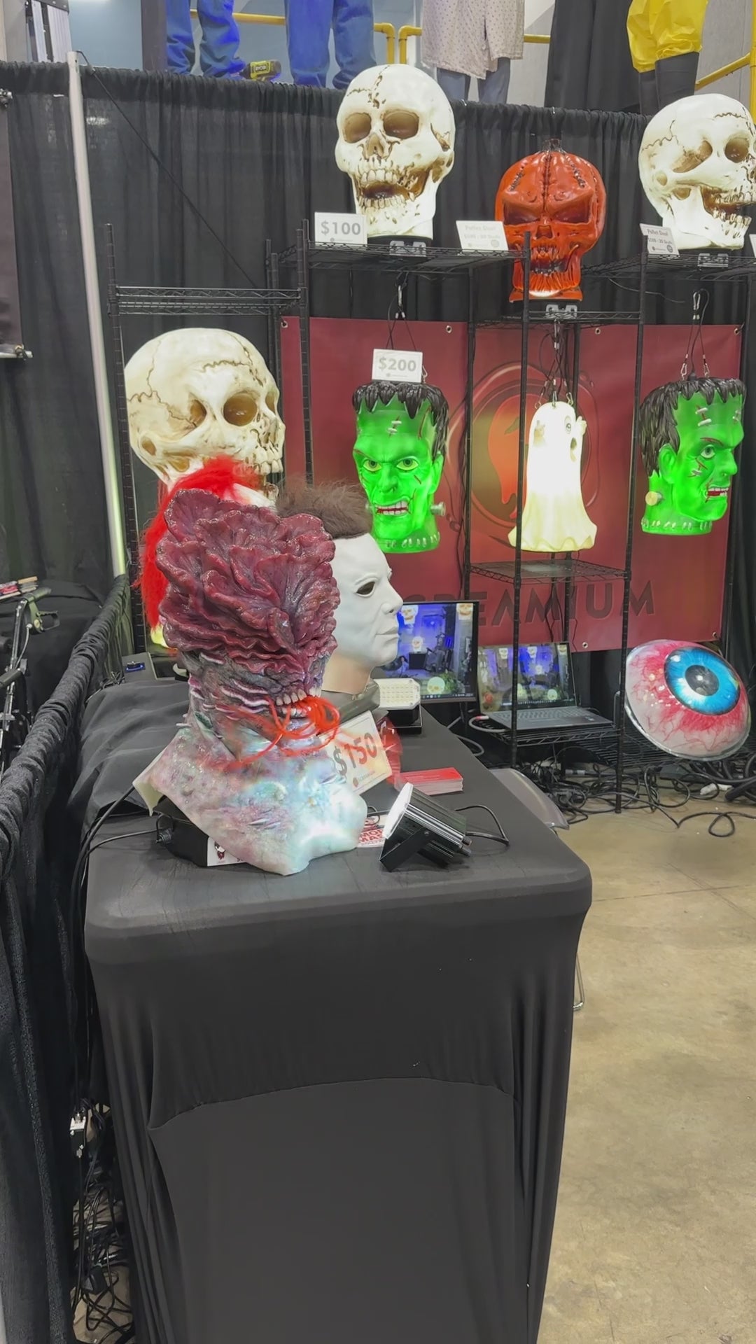 Pneumatic Air Silicone Tentacles for Halloween Mask Display - Red