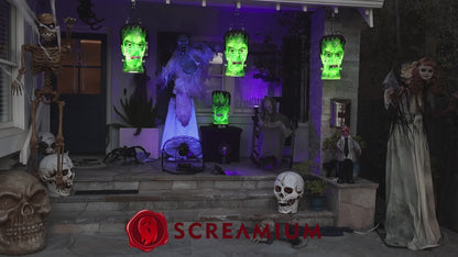 Giant Frankenstein Monster Pendant Lantern Prop 20-Inch-Tall Waterproof Outdoor Halloween Decoration