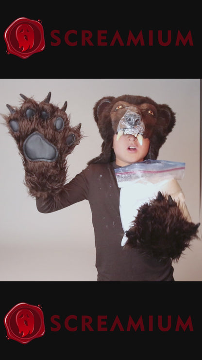 Cocaine Bear Costume - Brown Bear Helmet and Paws