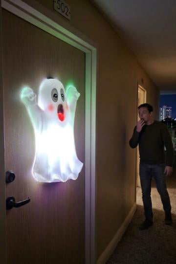 Friendly Ghost 20-Inch Tall Wall Hanging Light Halloween Decoration