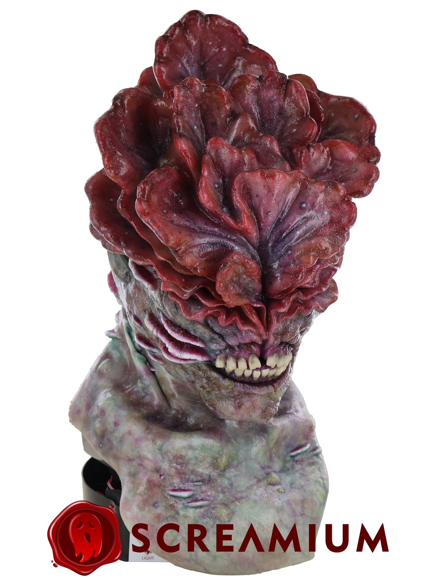 Motorized Mannequin Head Halloween Mask Display Stand with Sound Effects