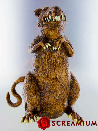 Big Rubber Rat Prop : 10-Inch Tall Halloween Decoration