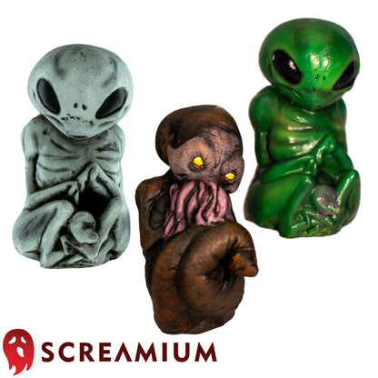 Alien Embryo Halloween Monsters In Formaldehyde Jars : Set of 3 Props