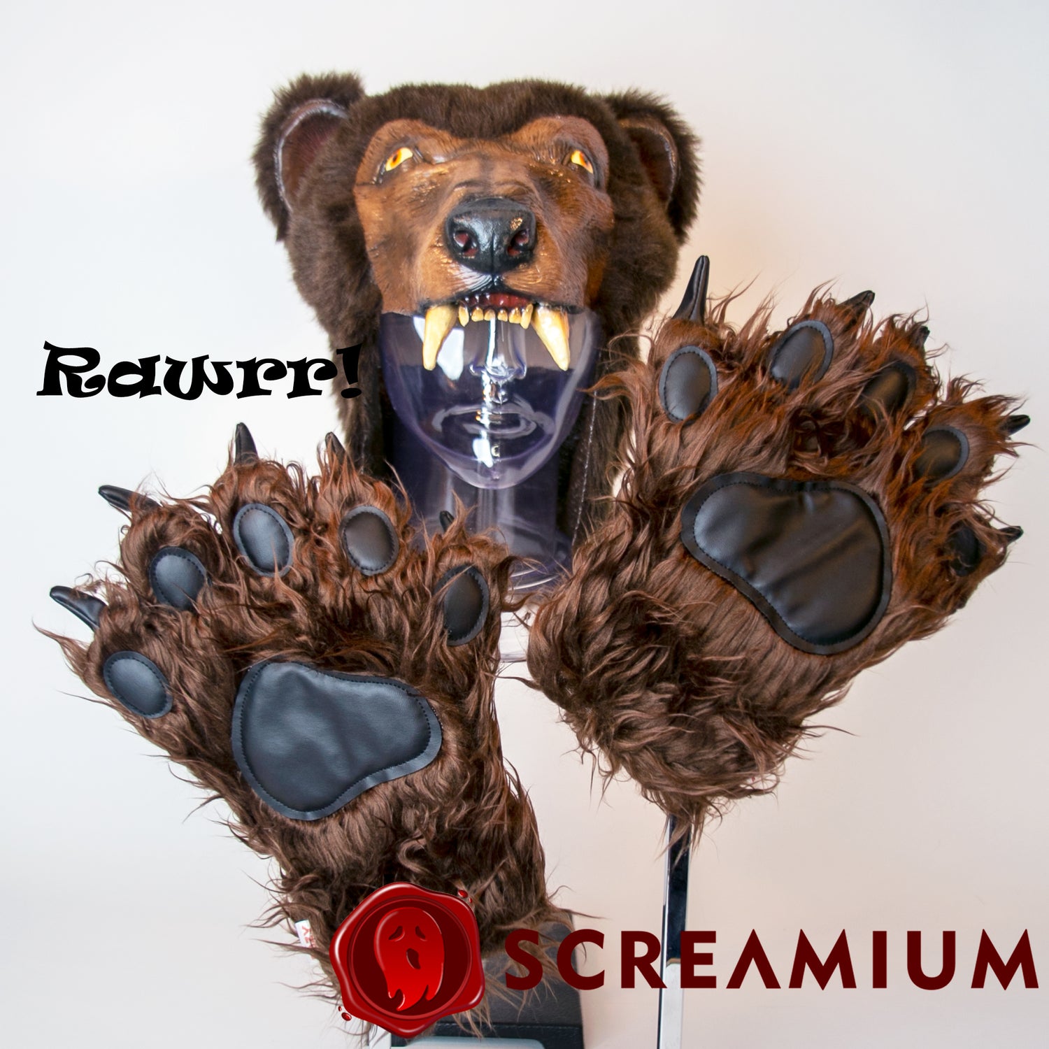 Cocaine Bear Costume - Brown Bear Helmet and Paws