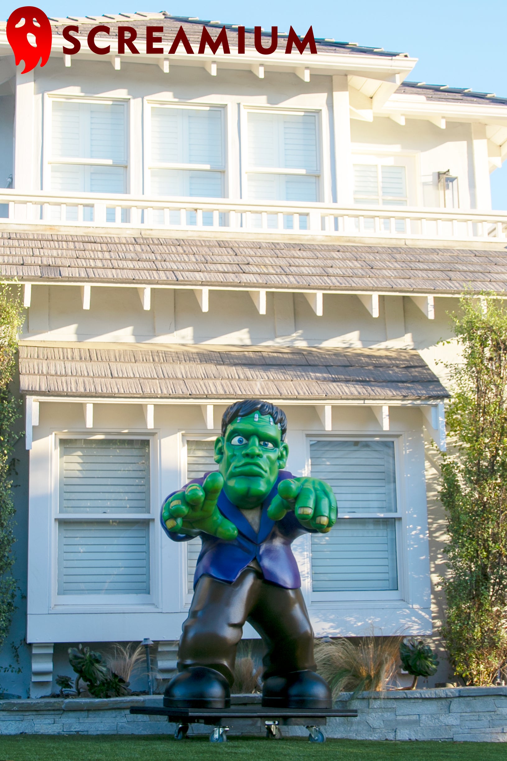 Giant Frankenstein Halloween Decoration : 6-Foot-Tall Selfie Station Statue Prop