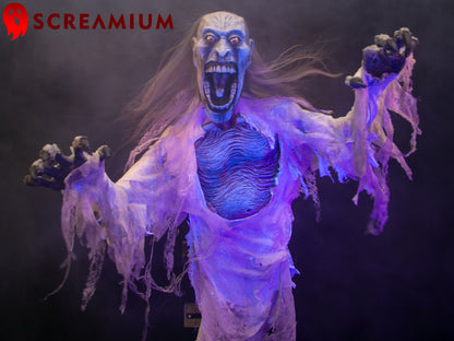 Glow-in-the-Dark Decaying Zombie Ghost Animatronic Prop Monster Halloween Decor : 64-Inches Tall