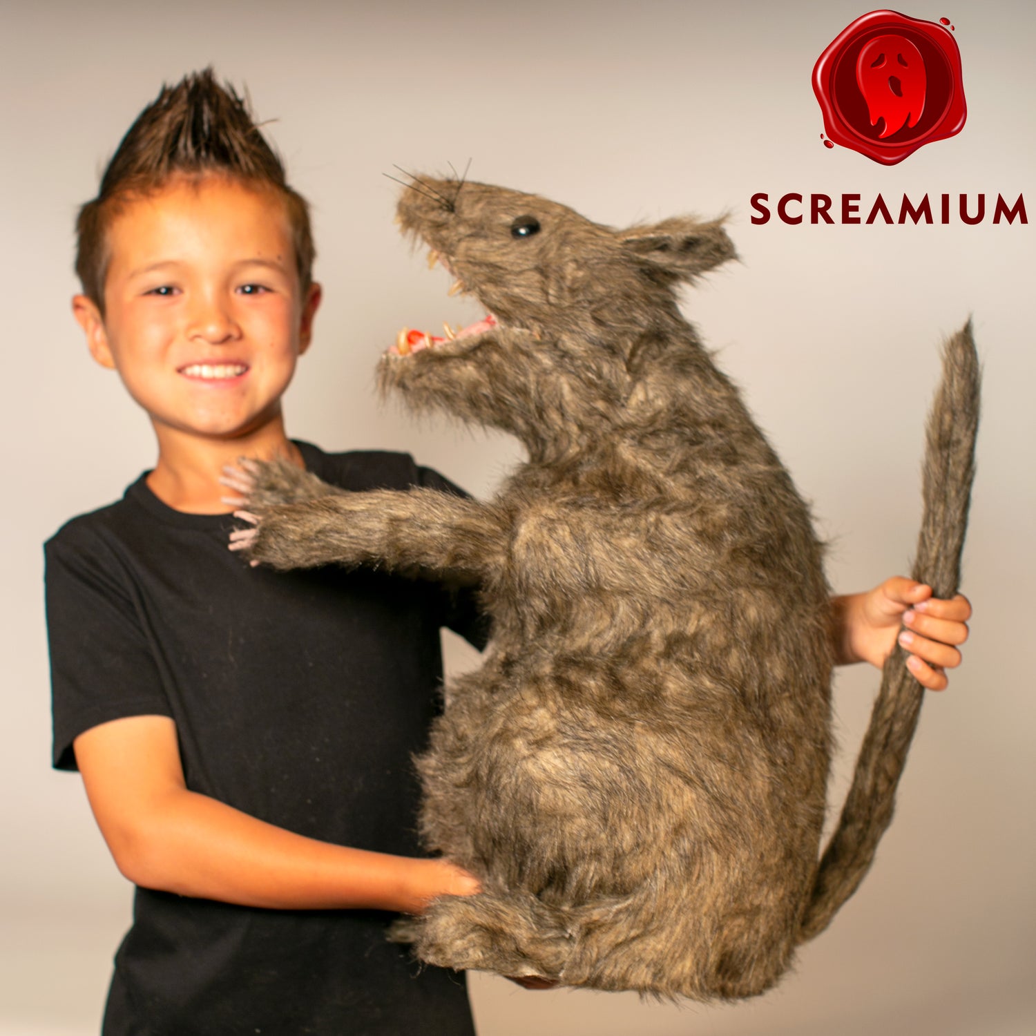 Giant Hairy Rat Prop : 2-Foot Tall Halloween Decoration