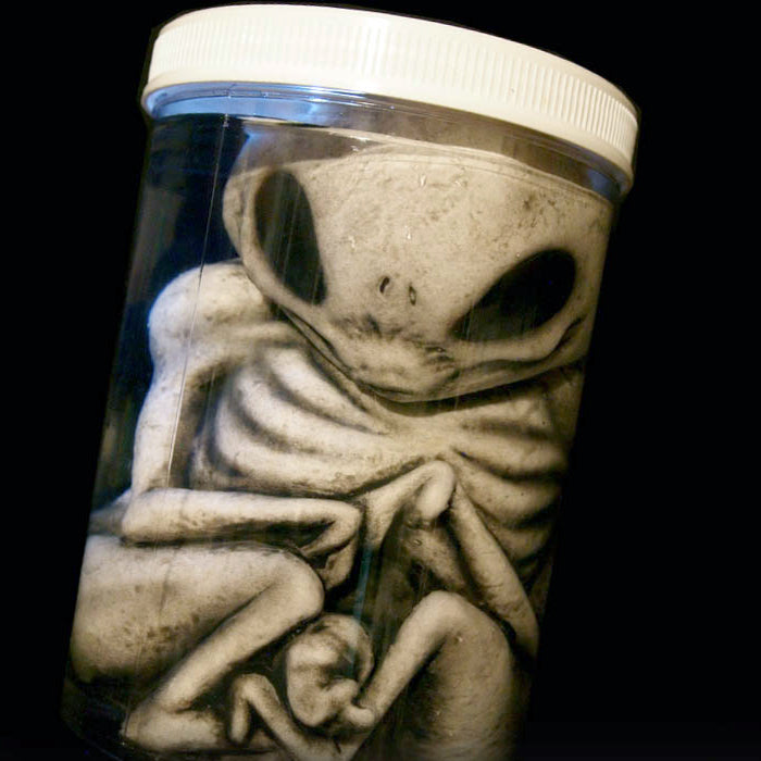 Grey Alien Monster Embryo in Formaldehyde Jar Prop