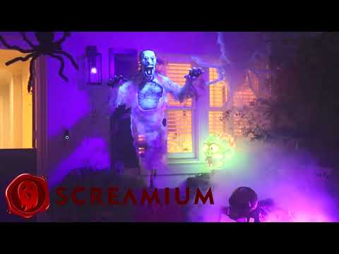 Giant Zombie Head Animatronic Lamp Prop 20-Inch-Tall Heavy Duty Polyresin Halloween Decoration
